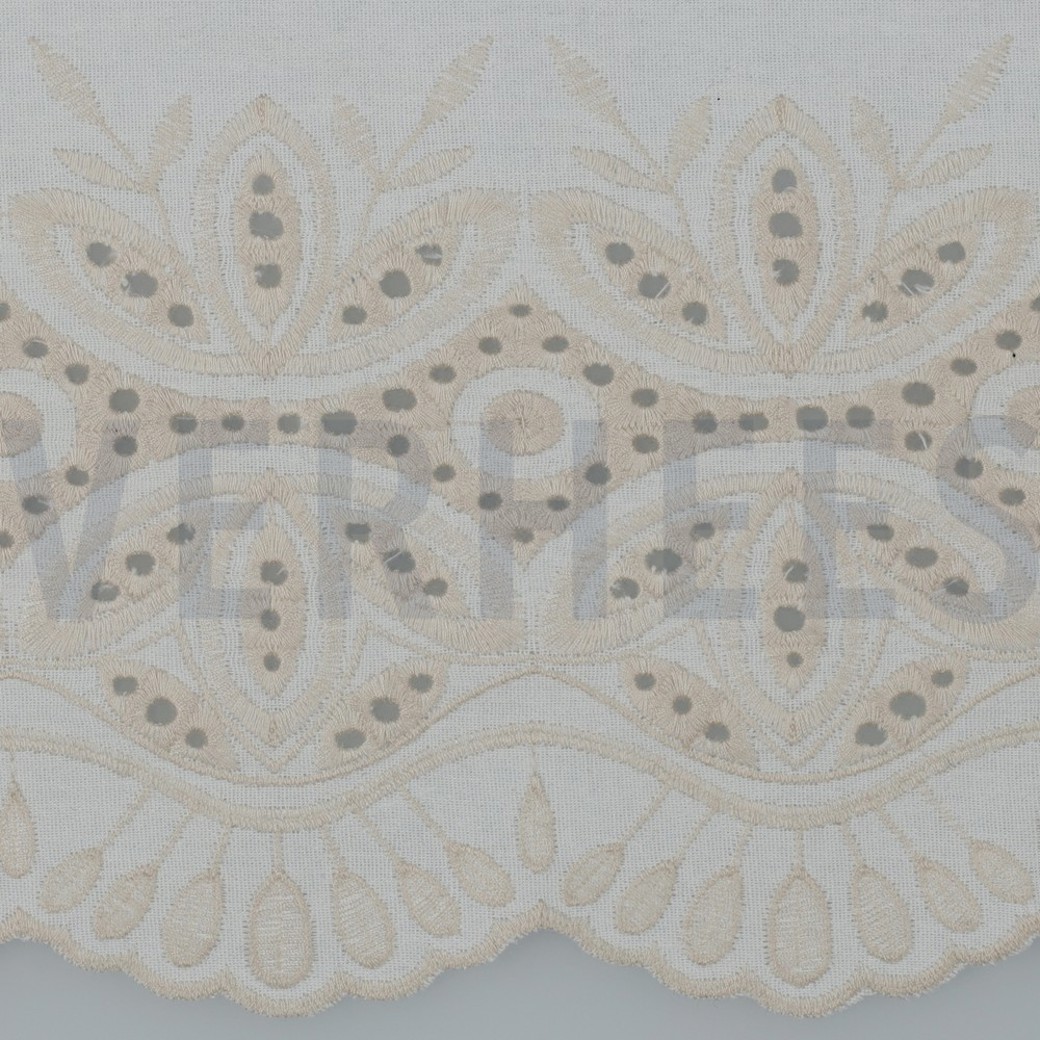 LINEN ONE-SIDE BORDER ECRU #3
