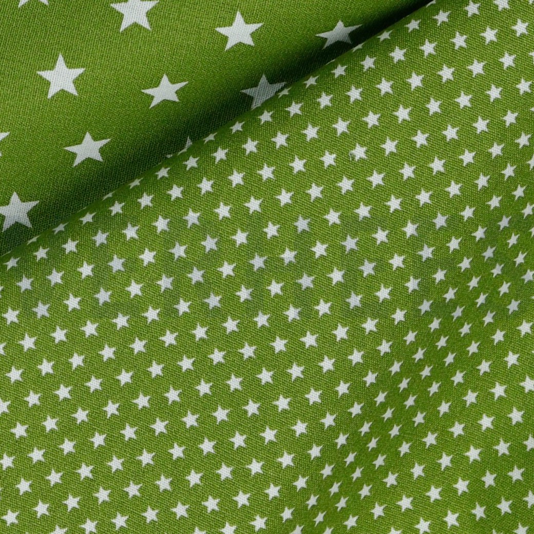 POPLIN MINI STARS GREEN #3