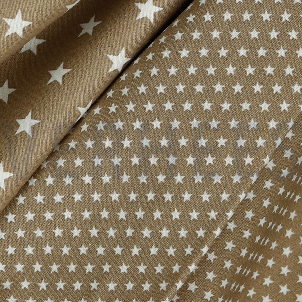 POPLIN MINI STARS TAUPE #3