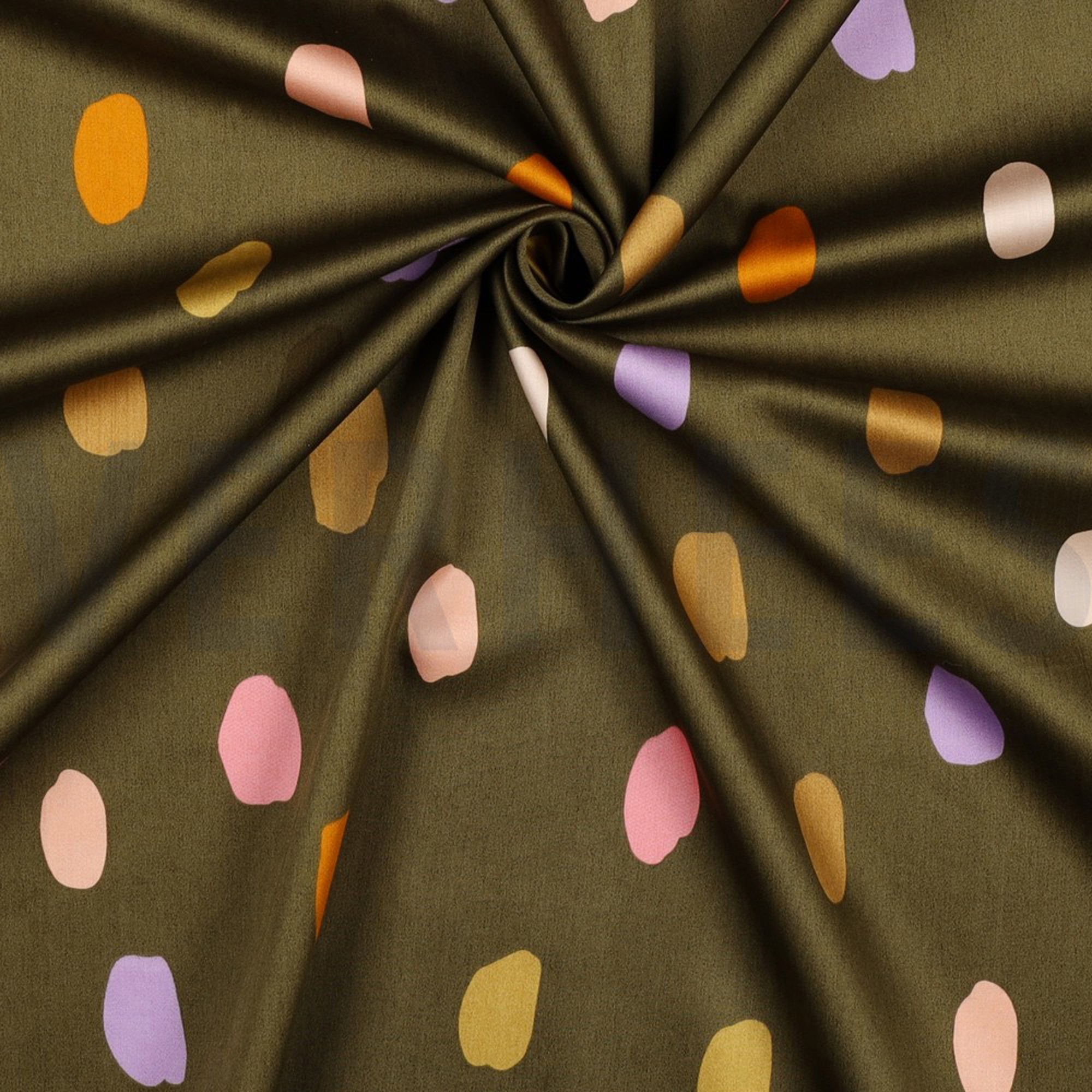 COTTON SATIN SUMMER SPOT MOSS GREEN (high resolution) #3