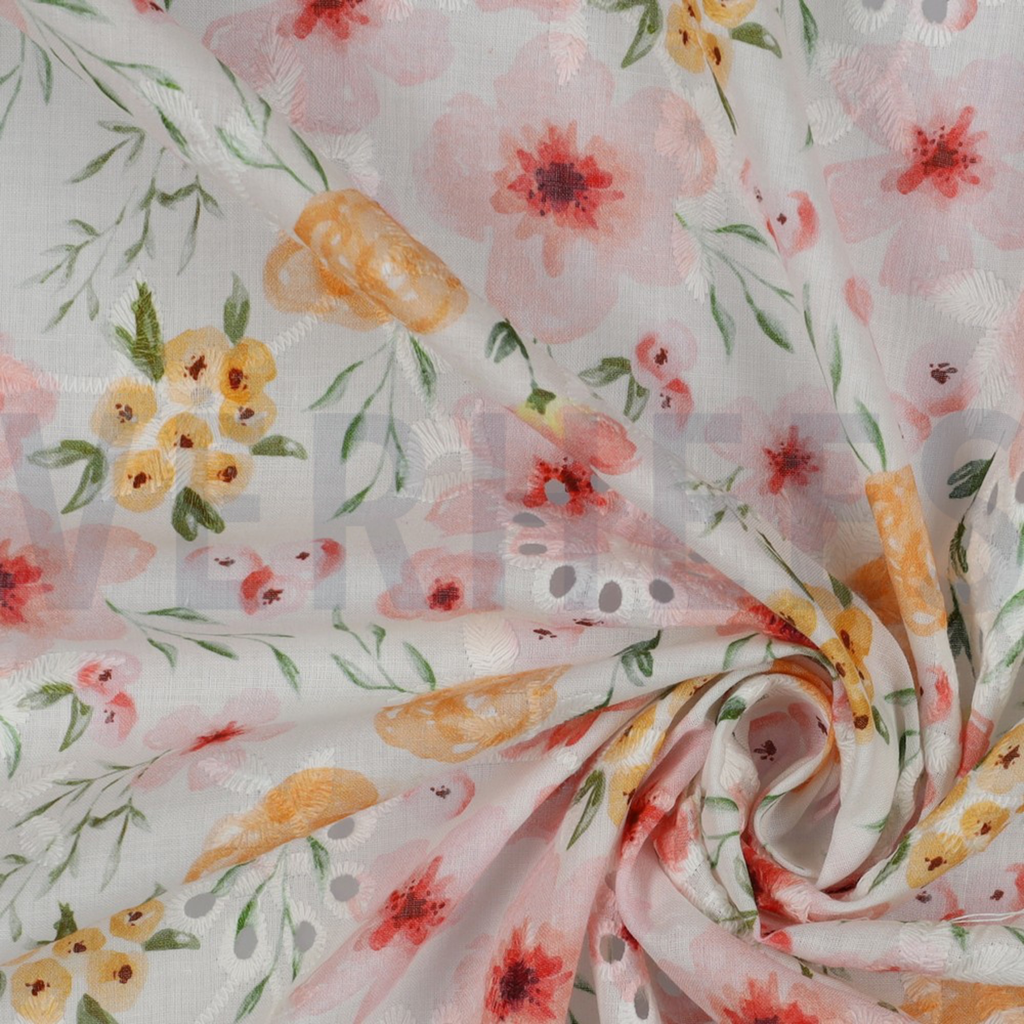 COTTON EMBROIDERY DIGITAL FLOWERS WHITE (high resolution) #3