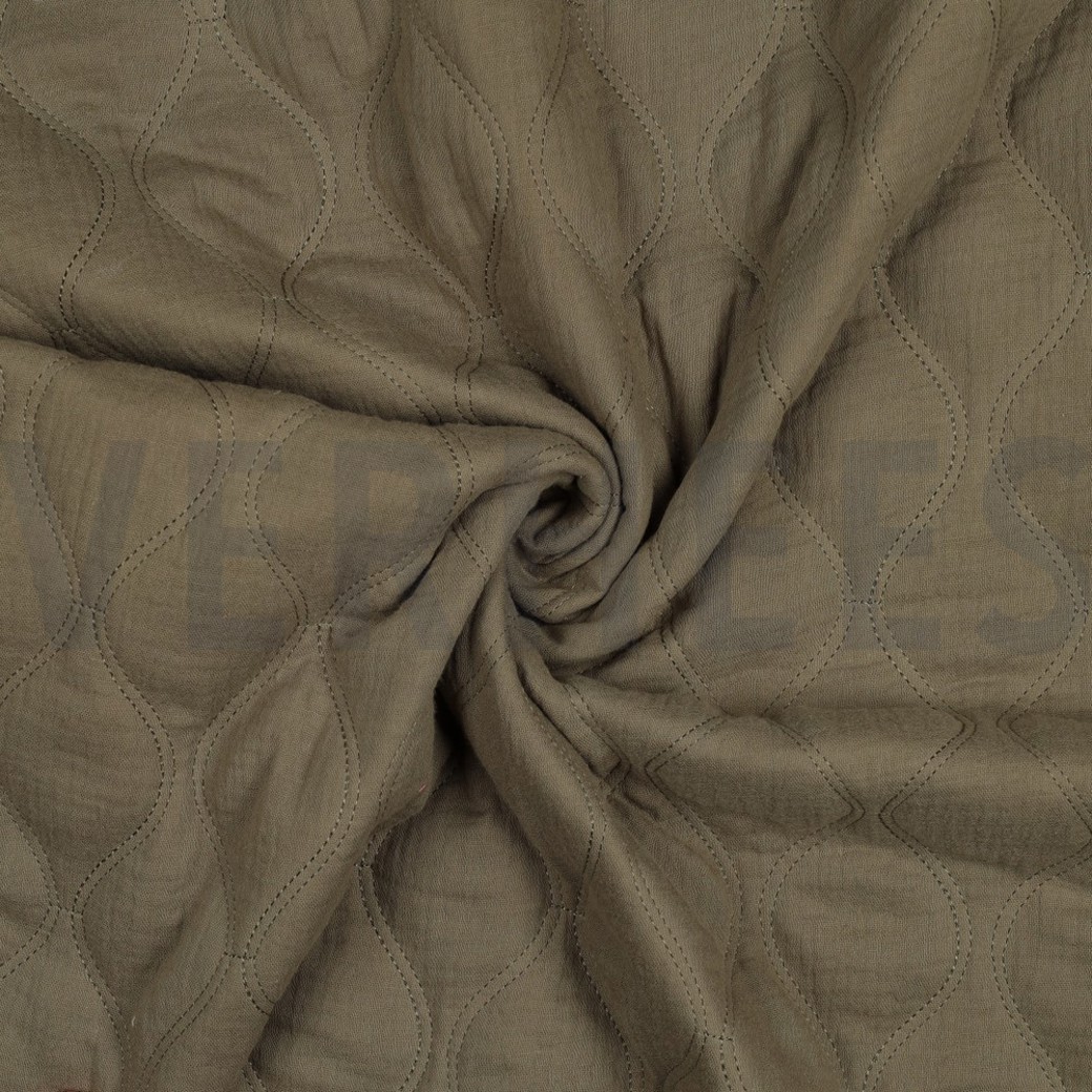 DOUBLE GAUZE QUILT MOSS GREEN #3