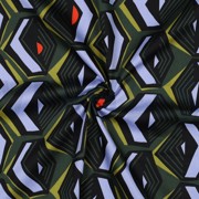 COTTON SATIN GEOMETRIC DARK GREEN (thumbnail) #3