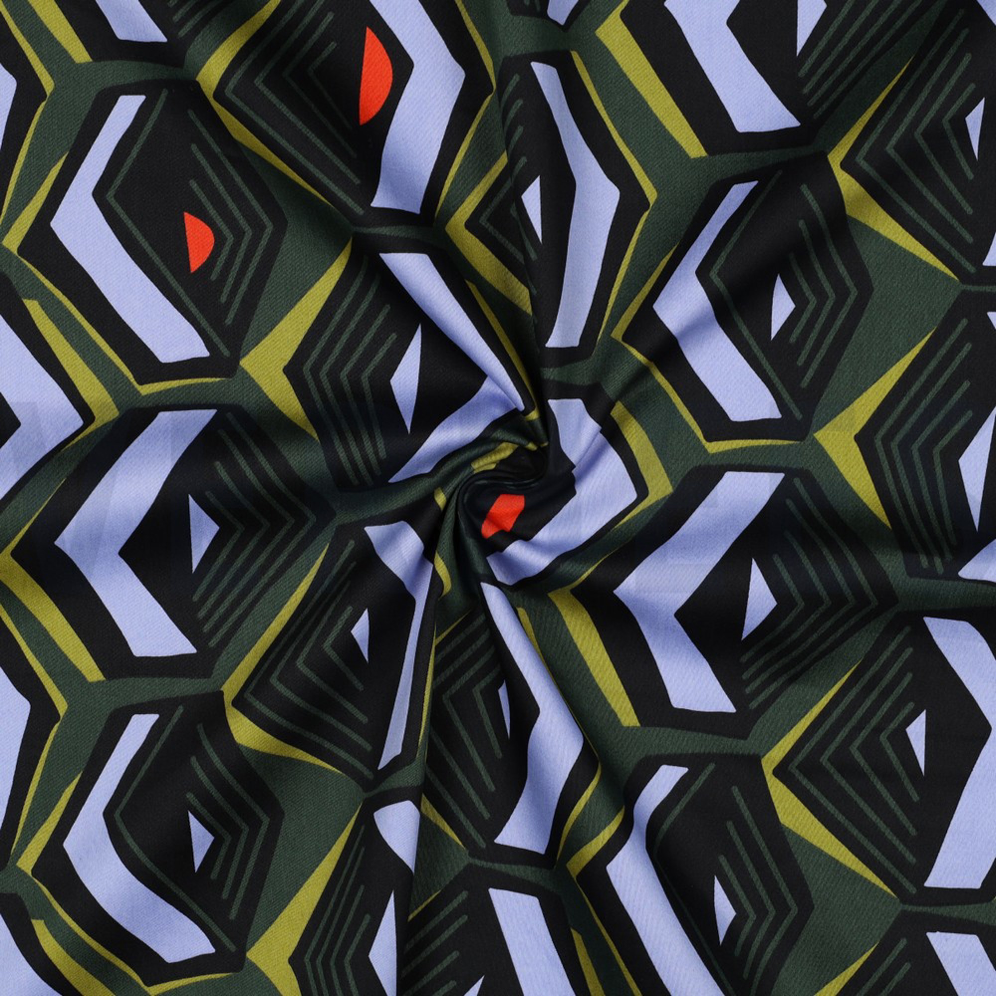COTTON SATIN GEOMETRIC DARK GREEN (high resolution) #3