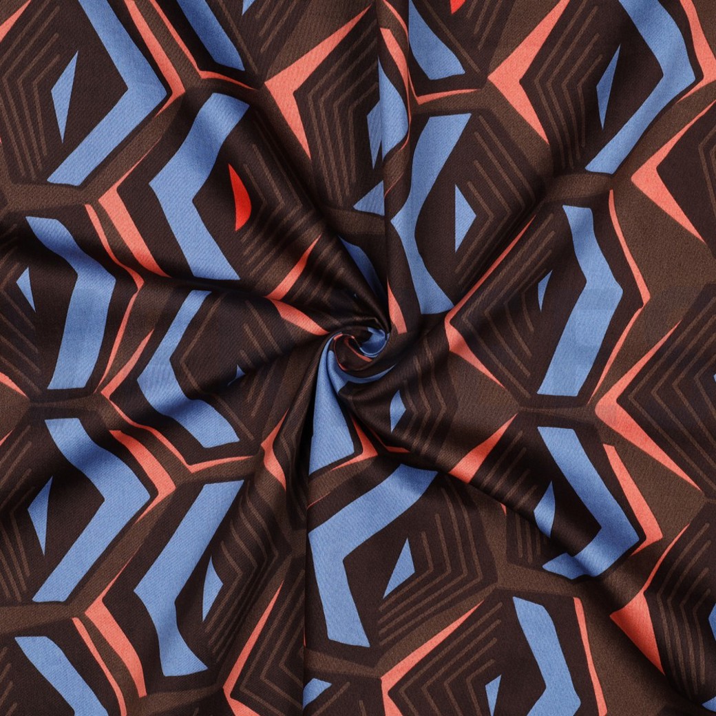 COTTON SATIN GEOMETRIC TAUPE #3