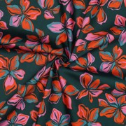 COTTON SATIN FLOWERS DARK GREEN (thumbnail) #3