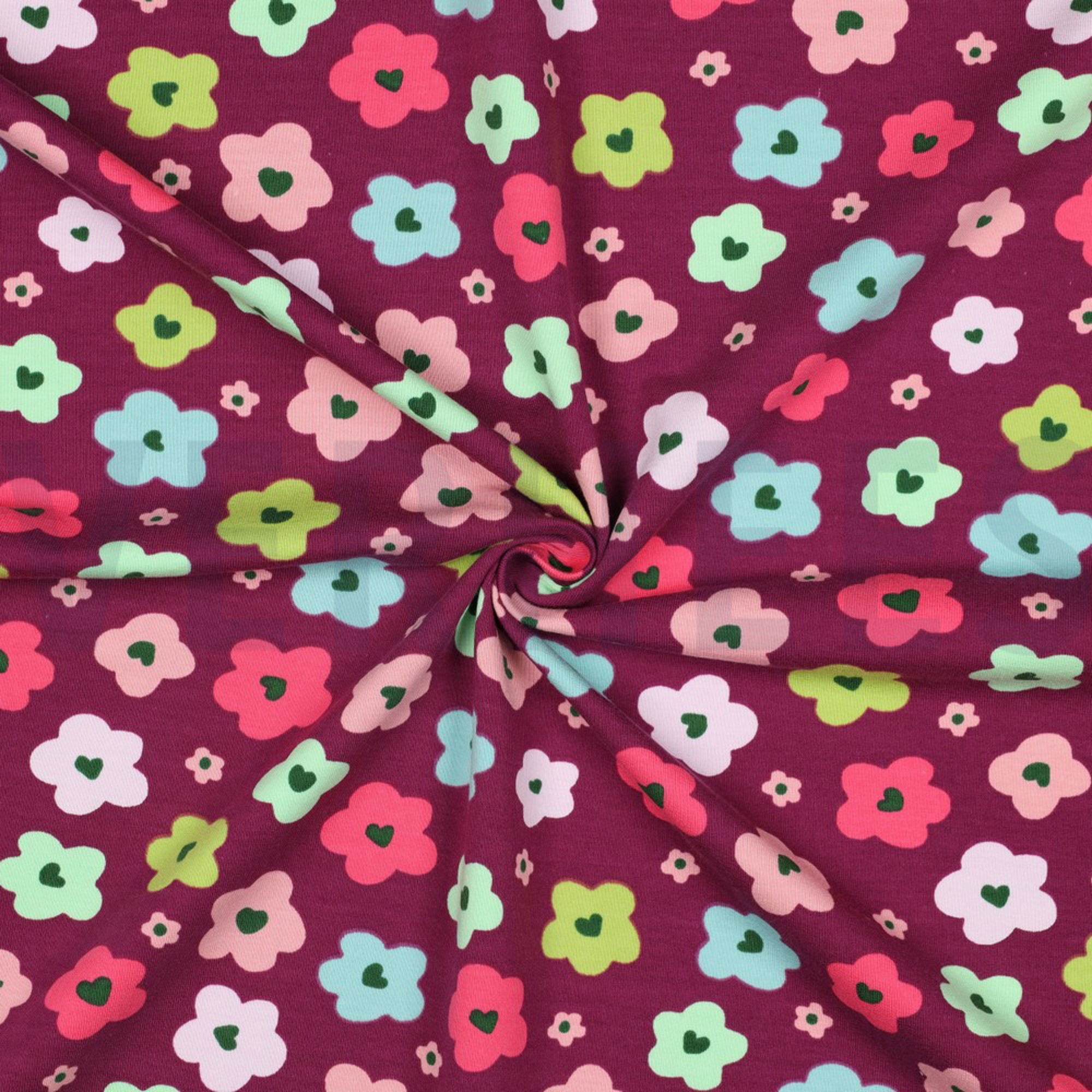 FRENCH TERRY ABSTRACT FLOWERS BORDEAUX (high resolution) #3
