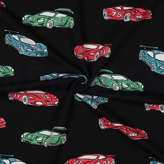 FRENCH TERRY RACECARS BLACK #7