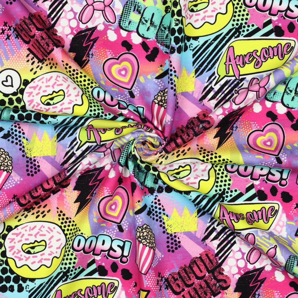 FRENCH TERRY DIGITAL MANGA FUCHSIA #3