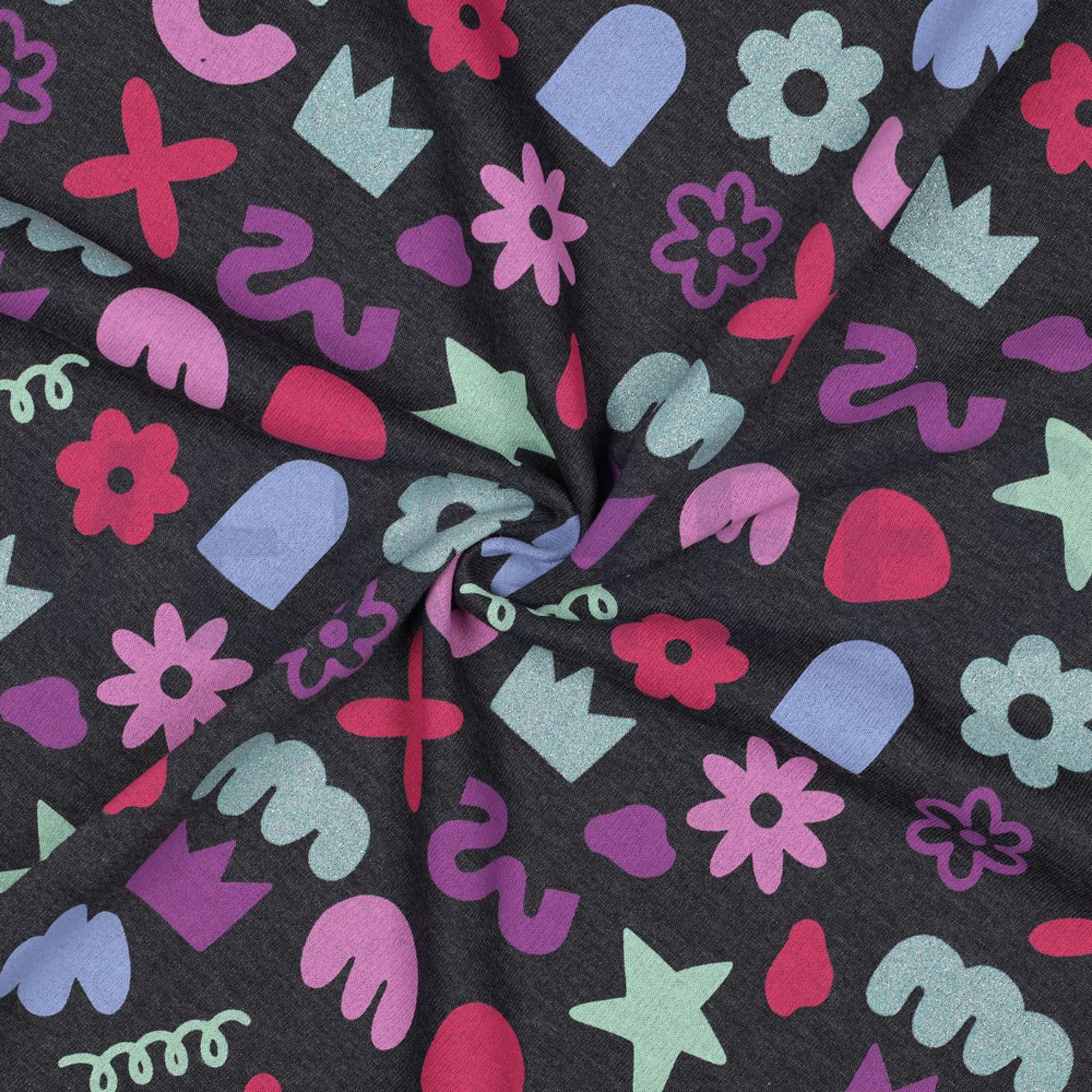 SWEAT MELANGE GLITTER DOODLE SHAPES INDIGO (high resolution) #3