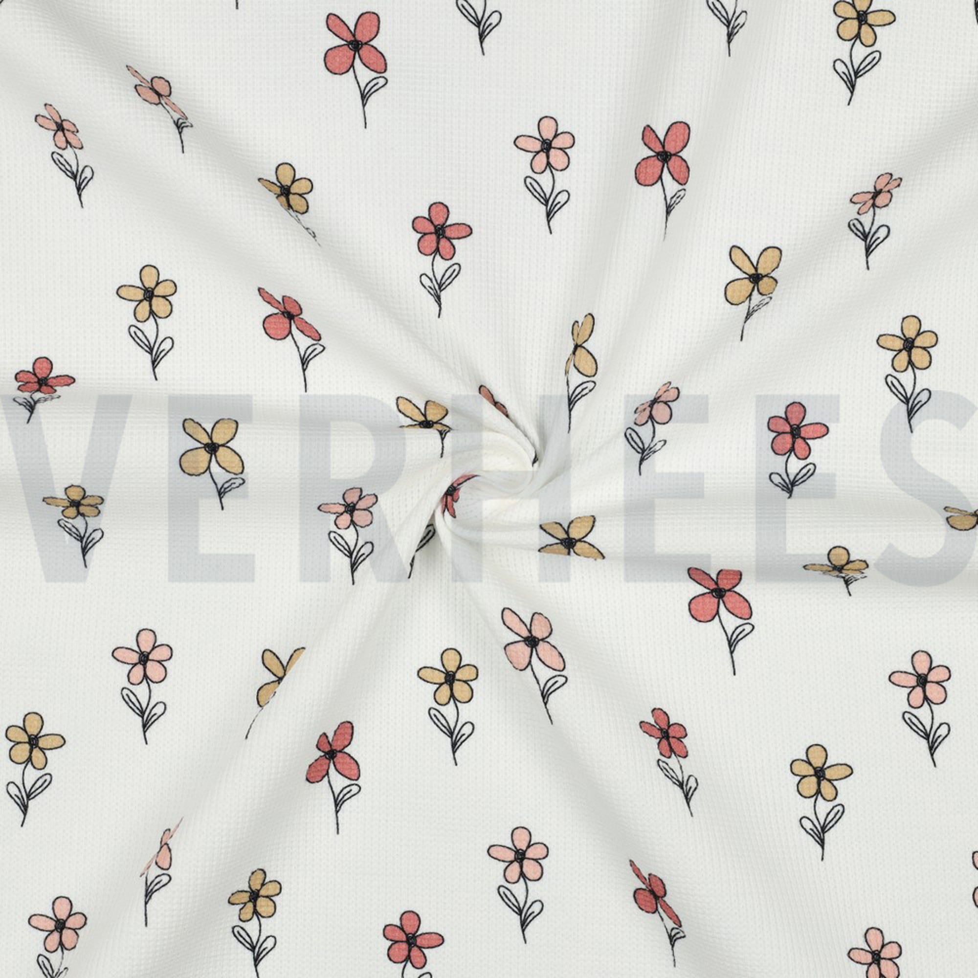 WAFFLE JERSEY FLOWERS BORDEAUX (high resolution) #3