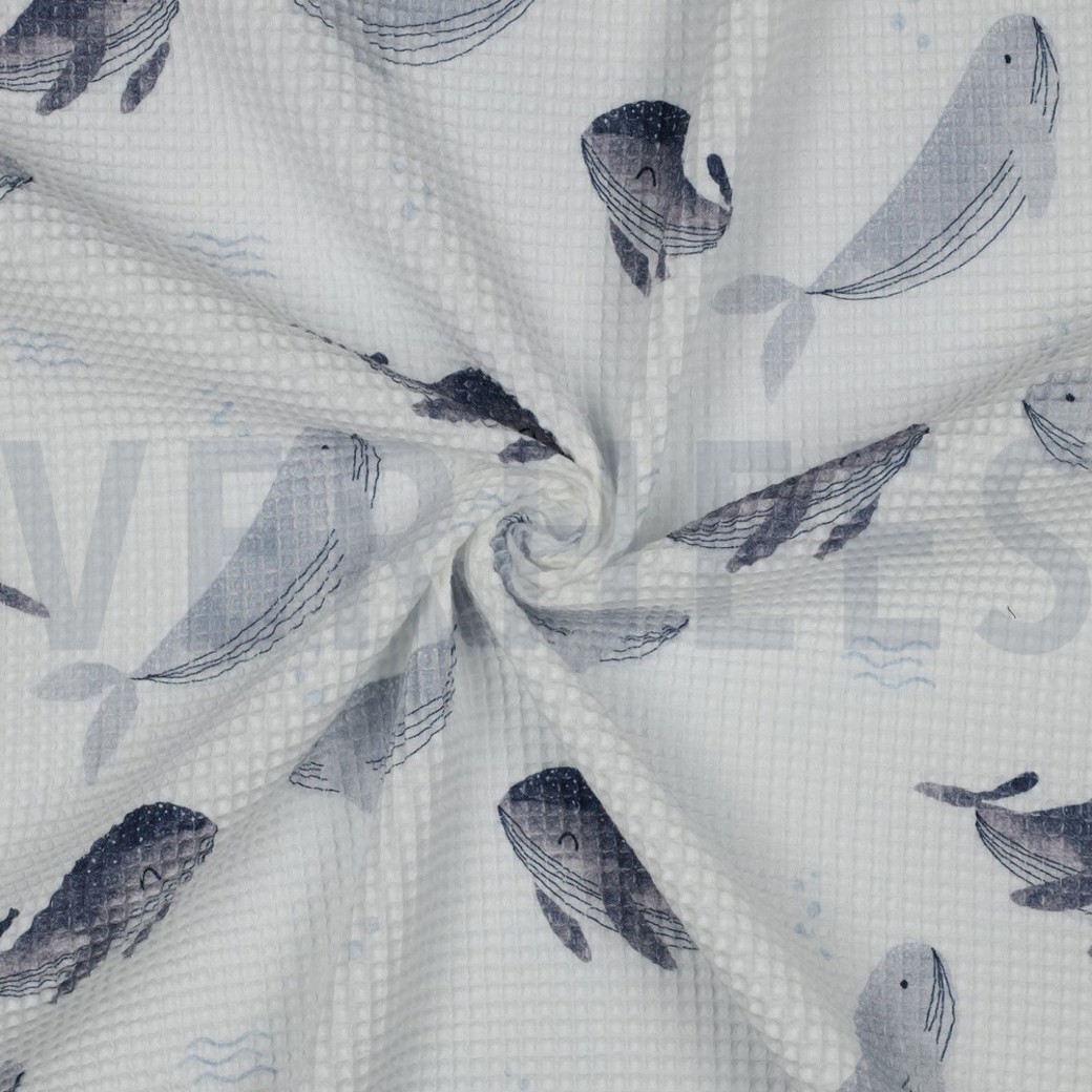 WAFFLE DIGITAL WHALES WHITE #3