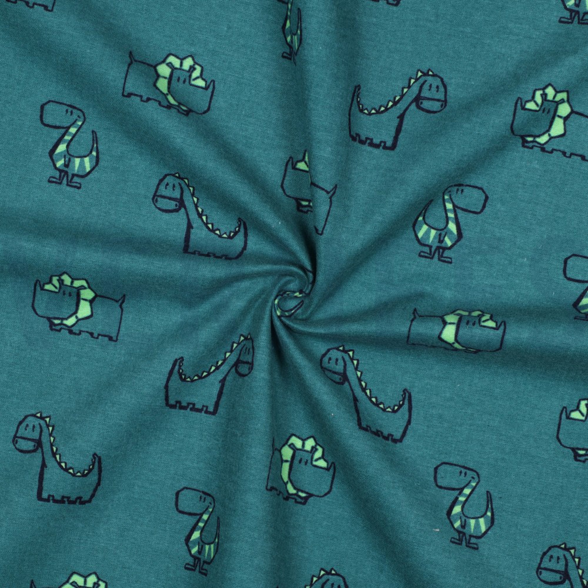 FLANNEL DINOSAURS PETROL (high resolution) #3