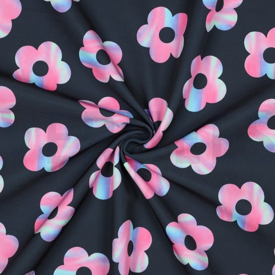 SOFTSHELL DIGITAL FLOWERS NAVY #7