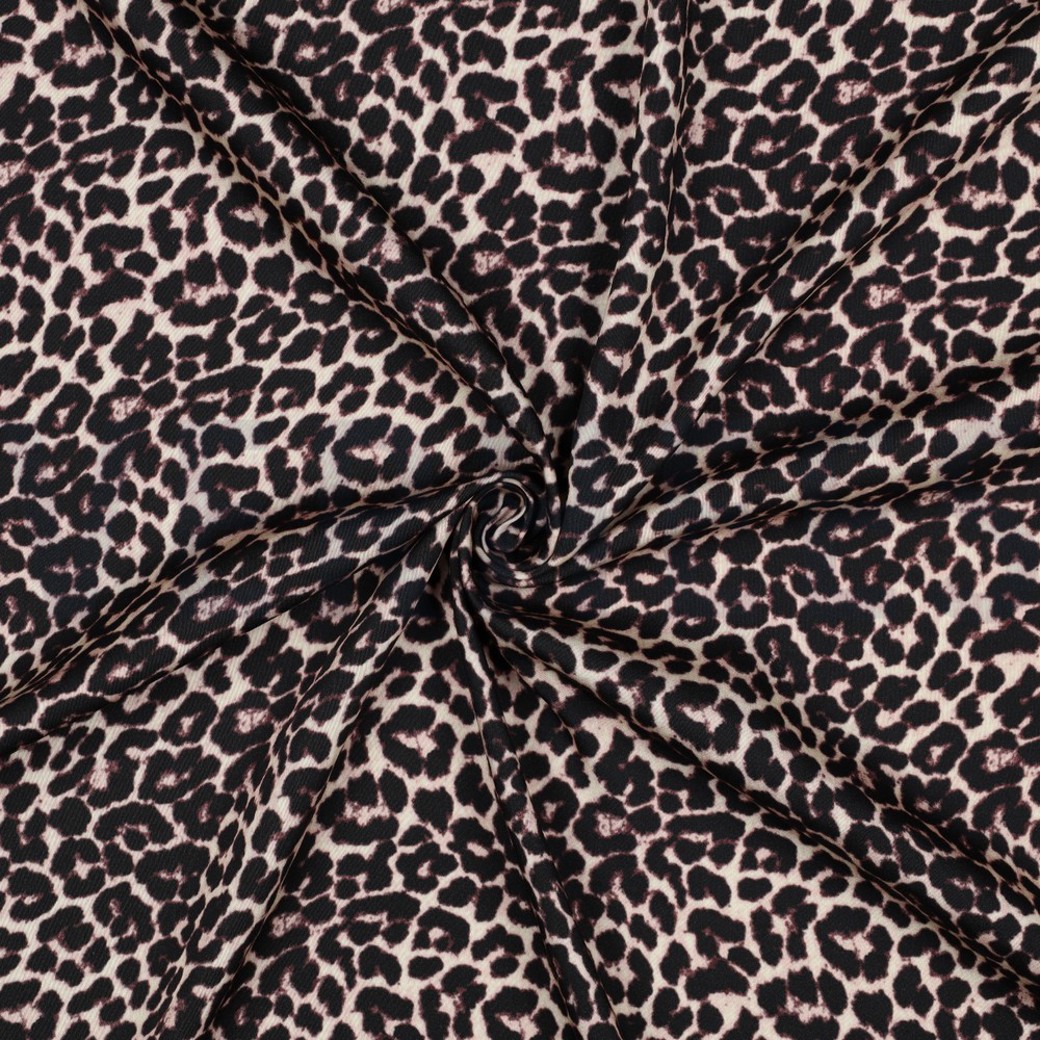 VISCOSE SATIN DIGITAL ANIMAL SKIN BLACK #3