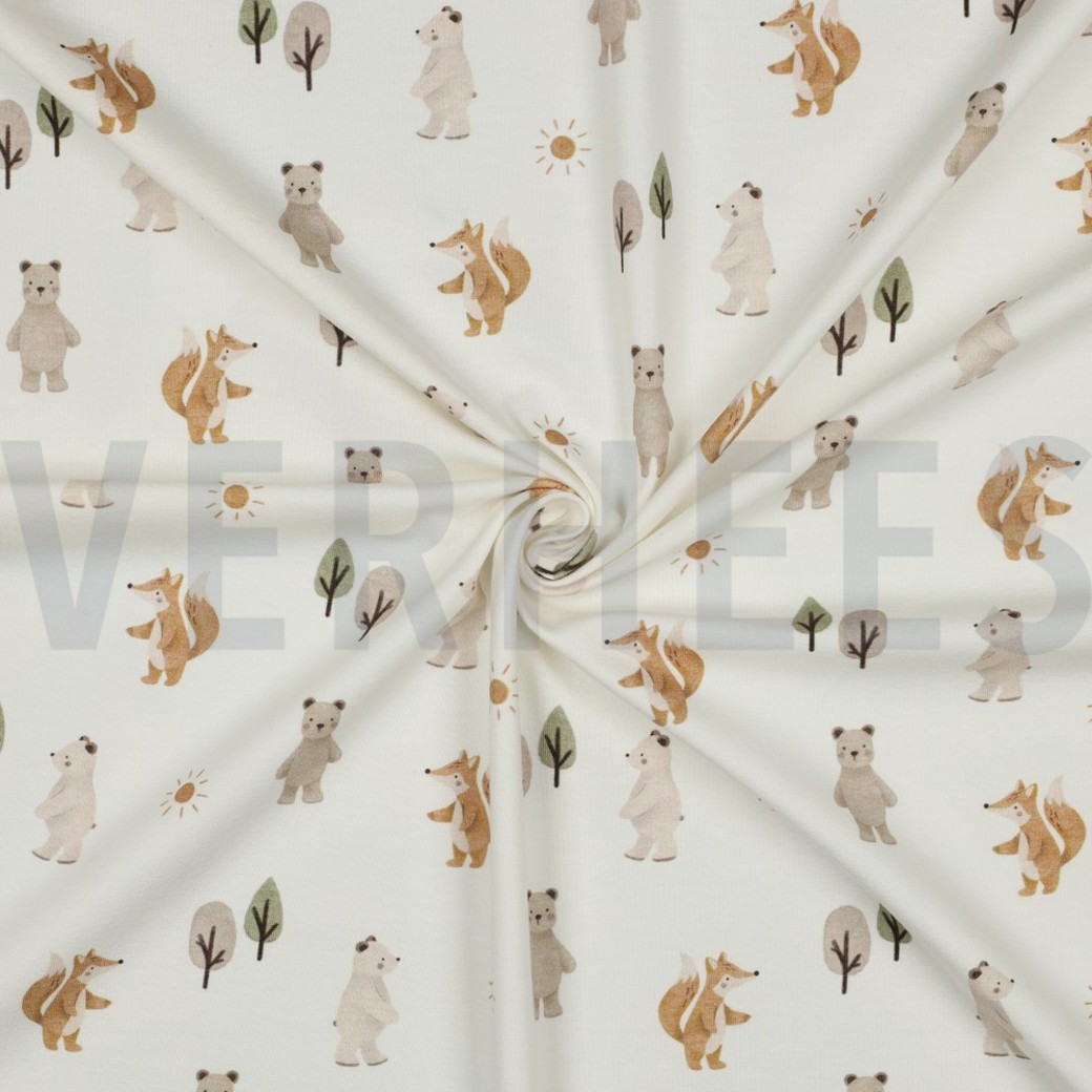 JERSEY DIGITAL FOREST ANIMALS WHITE #3