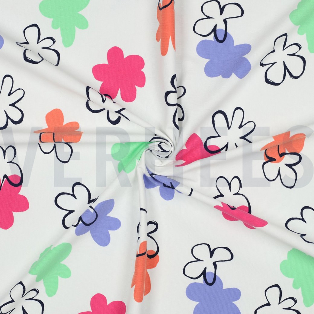JERSEY FLOWERS WHITE #3