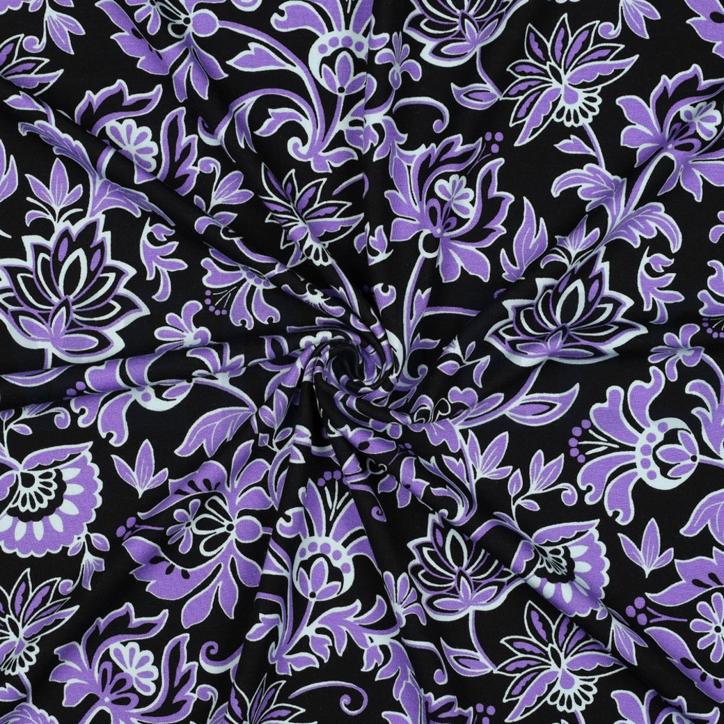 PUNTA DI ROMA PAISLEY FLOWERS BLACK #3
