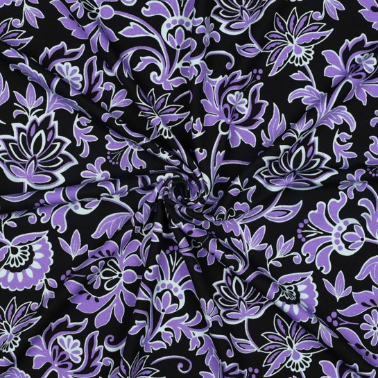 PUNTA DI ROMA PAISLEY BLUMEN SCHWARZ #7