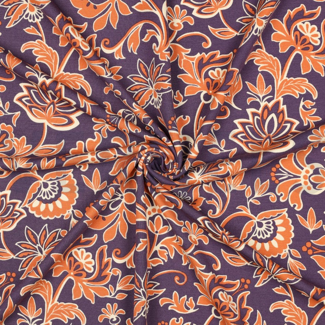 PUNTA DI ROMA PAISLEY FLOWERS DARK PURPLE #3