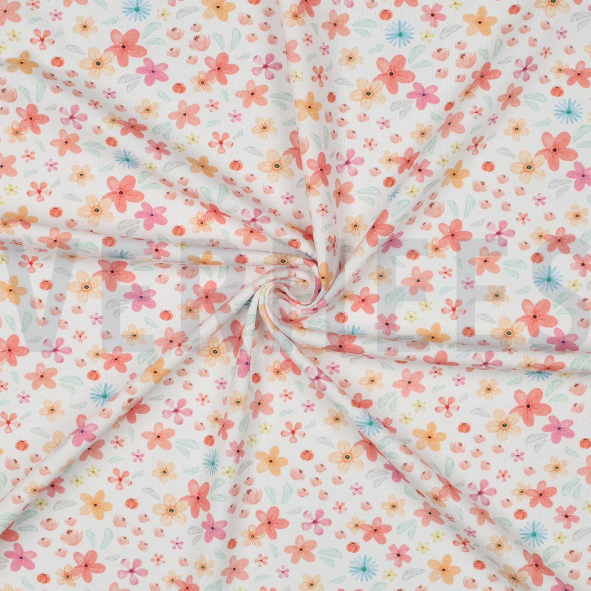 JERSEY GOTS DIGITAL FLOWERS WHITE (high resolution) #3