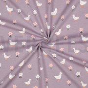 JERSEY GOTS DUCKS AND FLOWERS MAUVE (thumbnail) #3