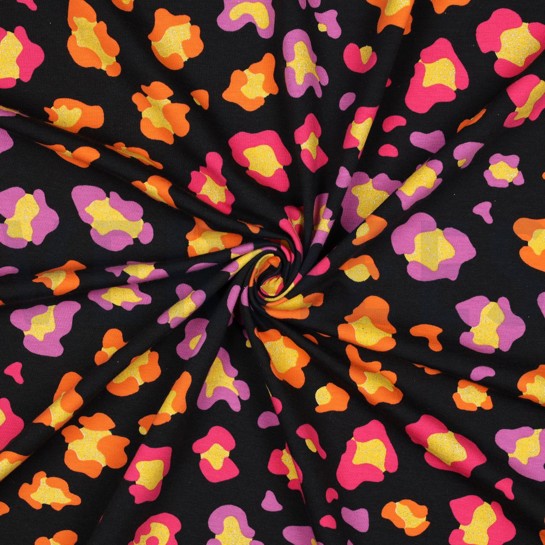 JERSEY GLITTER DIERENHUID ZWART #7