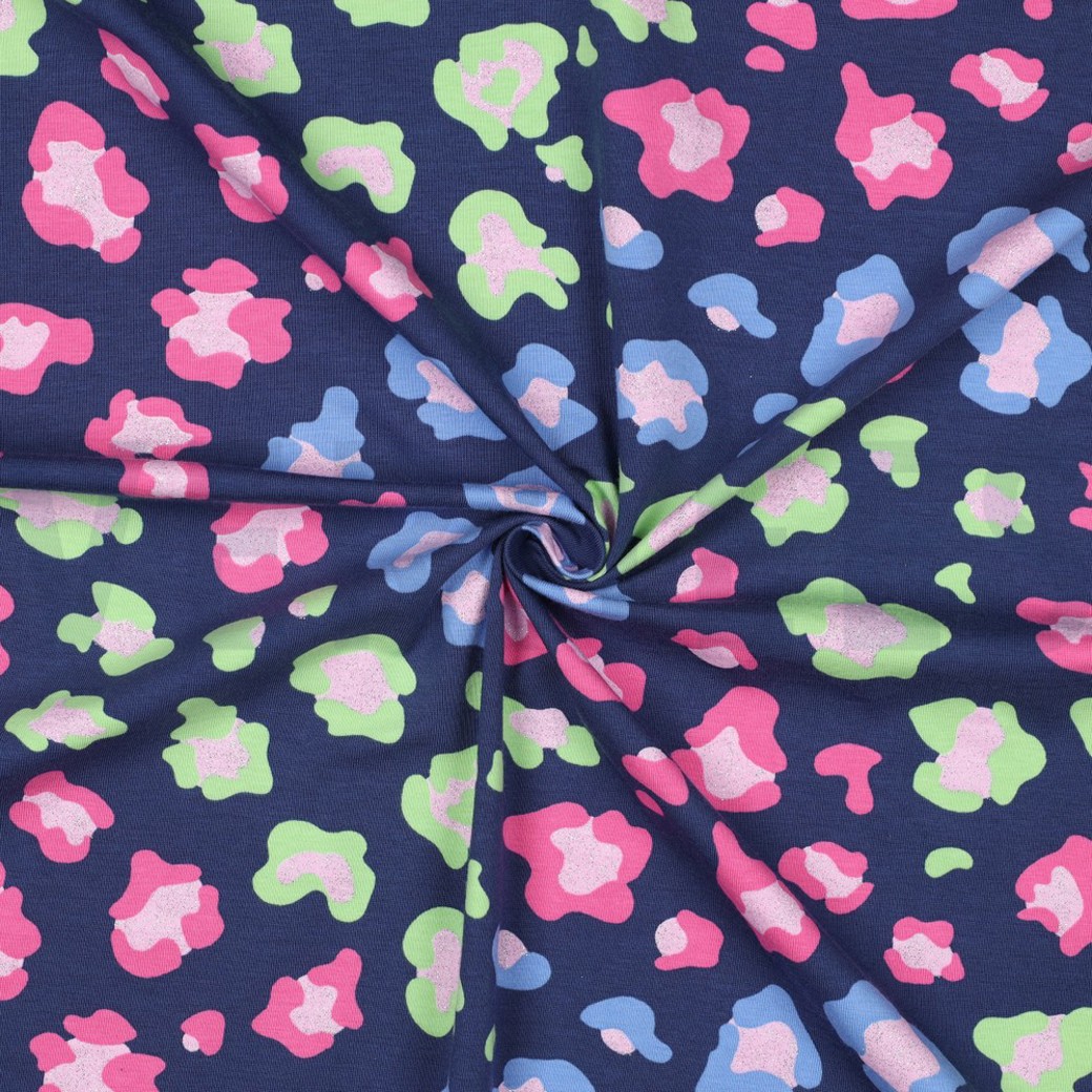 JERSEY GLITTER ANIMAL SKIN NAVY #3