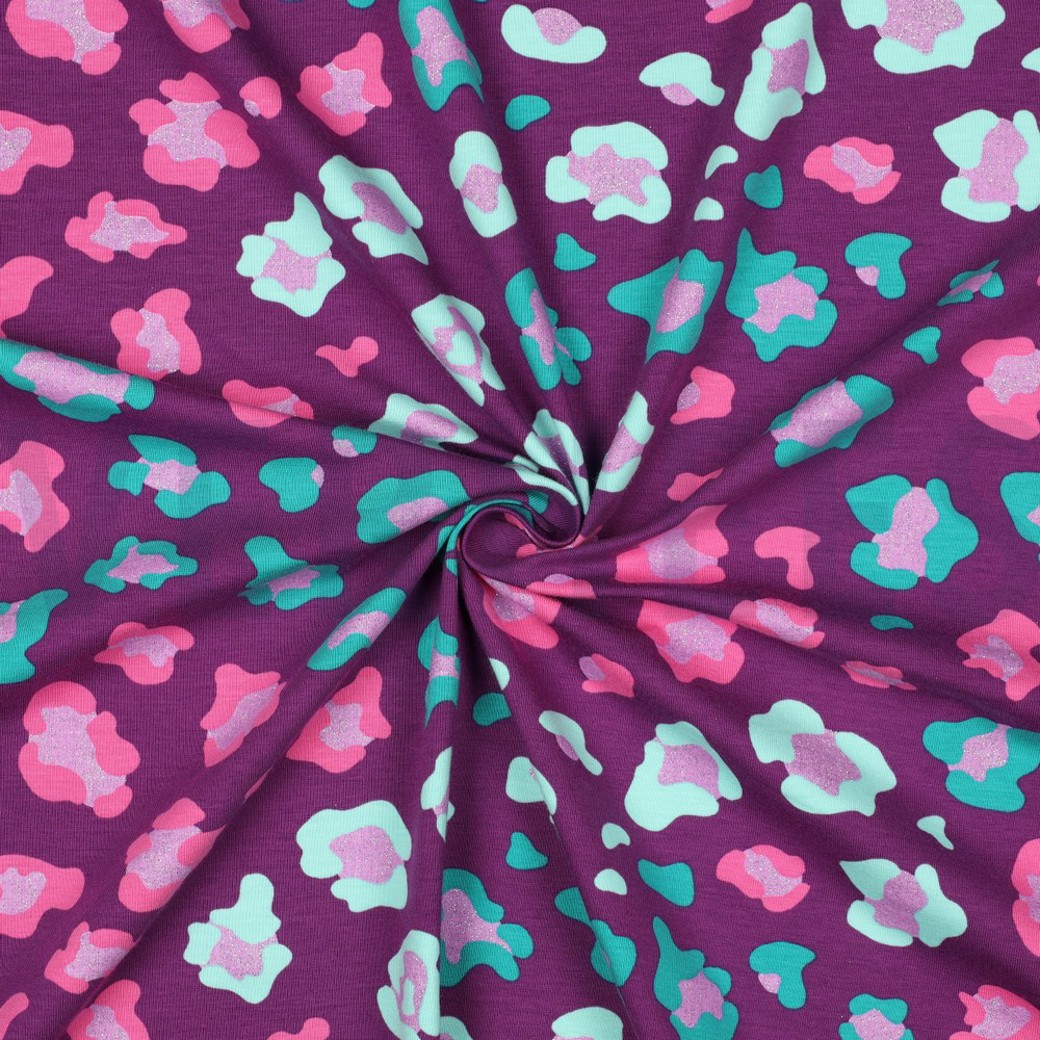 JERSEY GLITTER ANIMAL SKIN PURPLE #3