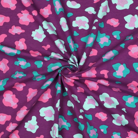 JERSEY GLITTER DIERENHUID PAARS #7