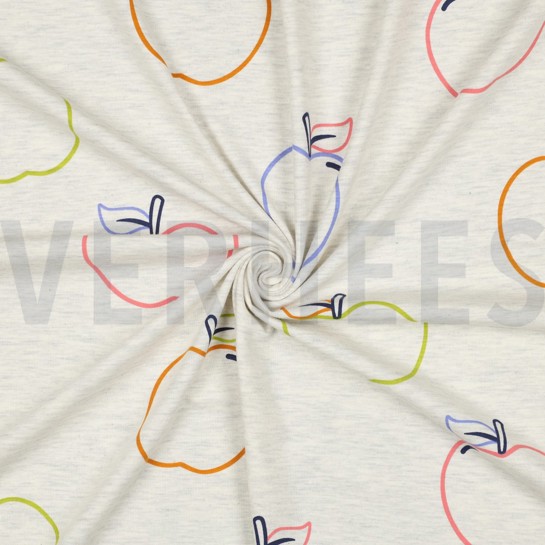 JERSEY MELANGE ÄPFEL ECRU #7