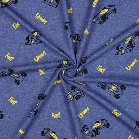 JERSEY MELANGE RENNWAGEN KOBALTBLAU #7