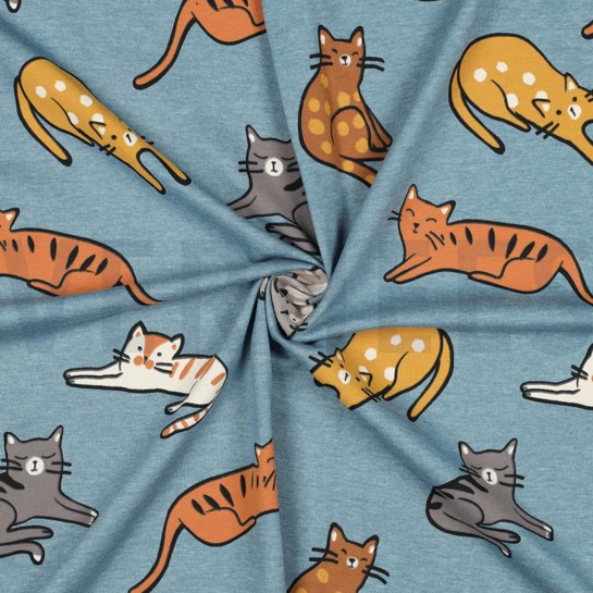 JERSEY MELANGE KATTEN ROOKBLAUW #7