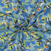 LINEN VISCOSE CRÊPE DIGITAL FLOWERS COBALT (thumbnail) #3