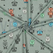 JERSEY MELANGE NEON ROBOTS DARK MINT (thumbnail) #3