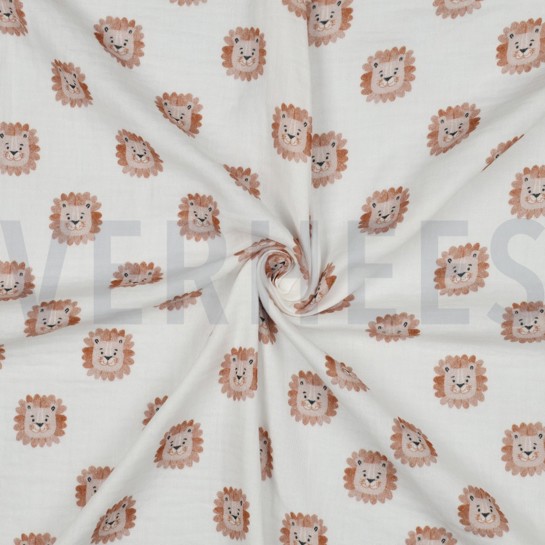 MUSSELIN DIGITAL LÖWEN WEISS #7