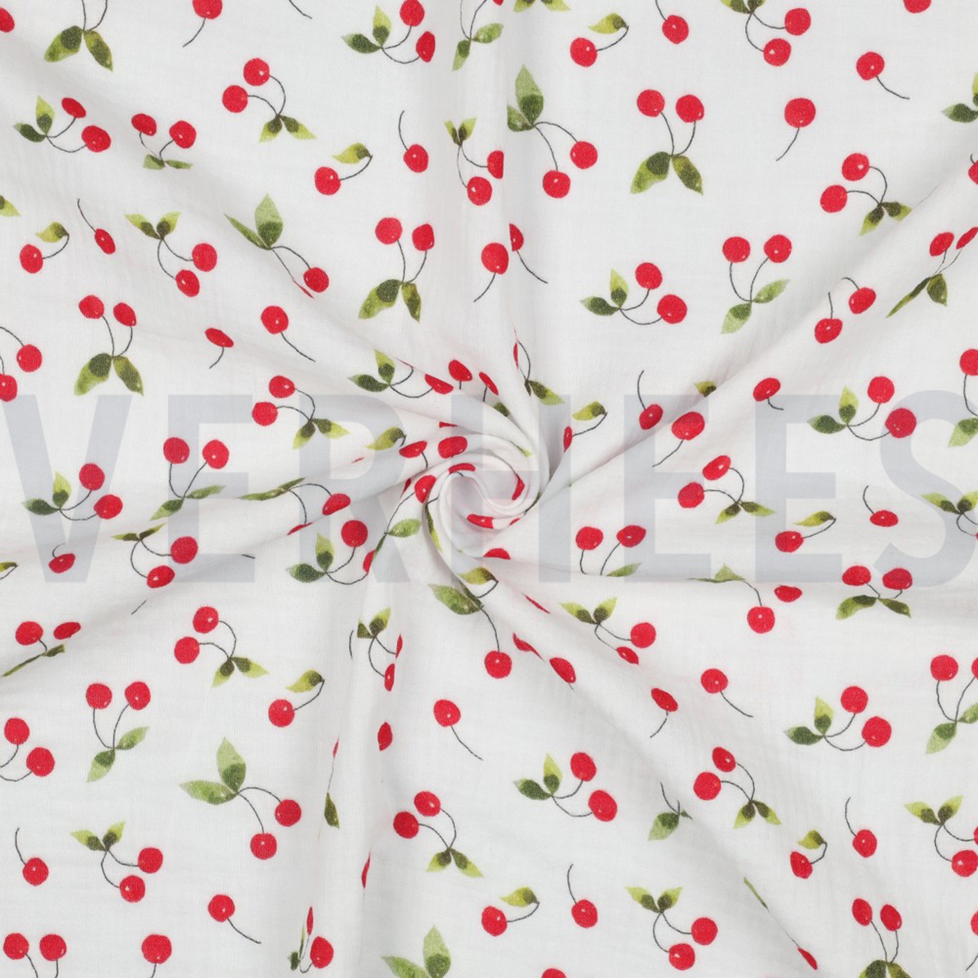 DOUBLE GAUZE DIGITAL CHERRIES WHITE (high resolution) #3