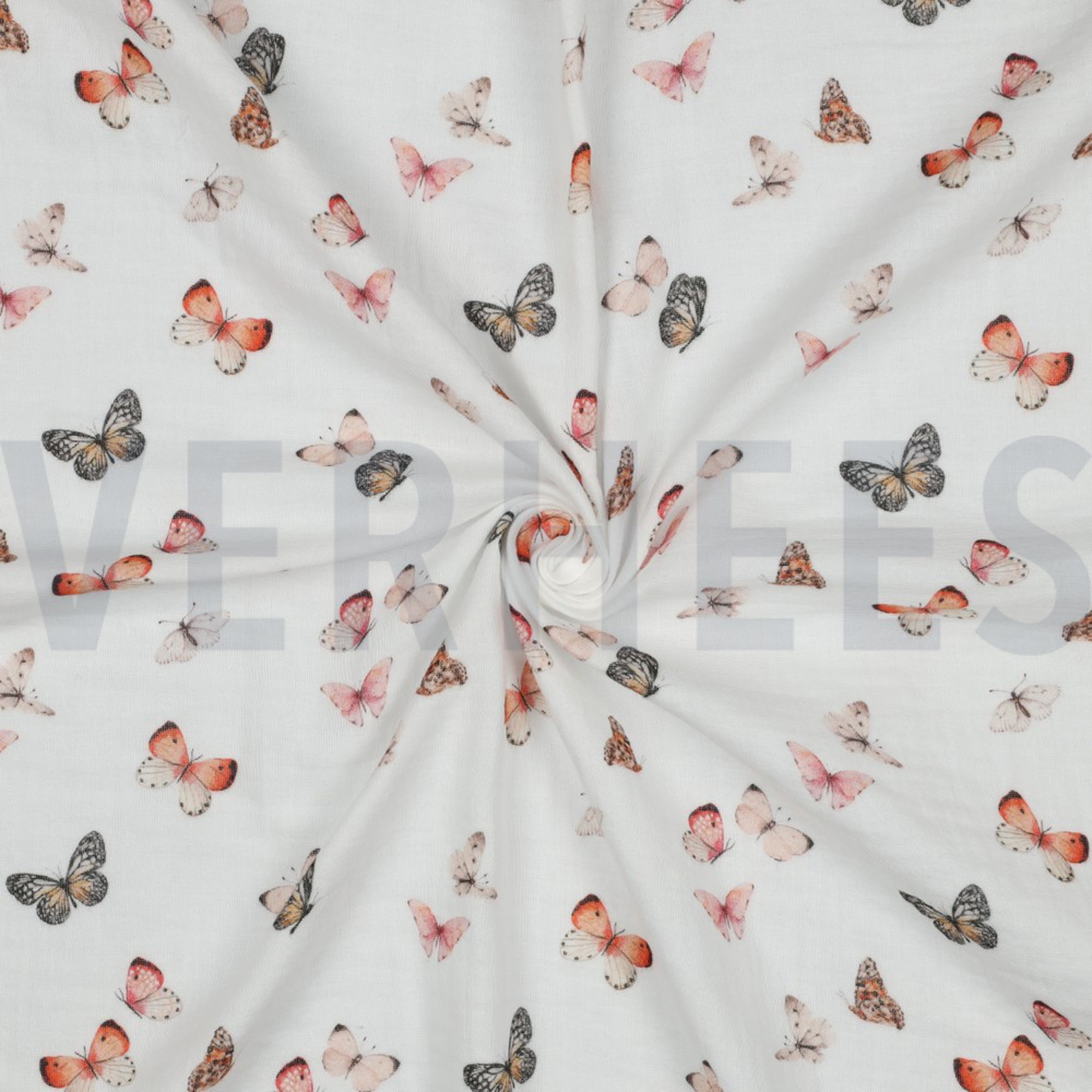 DOUBLE GAUZE DIGITAL BUTTERFLIES WHITE (high resolution) #3