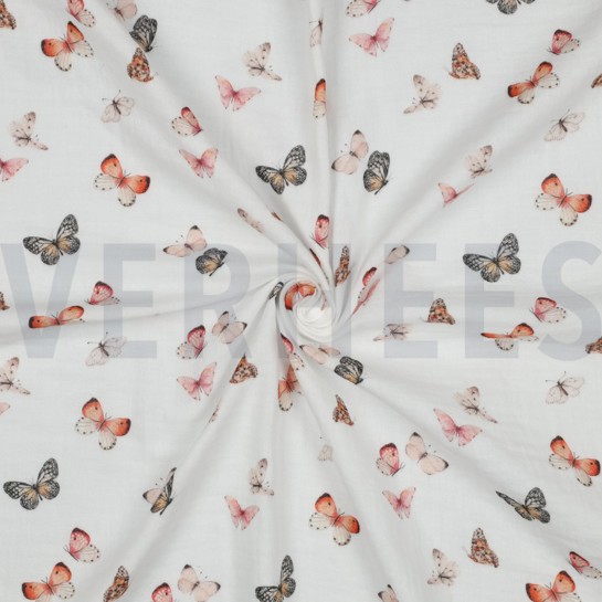 MUSSELIN DIGITAL SCHMETTERLINGE WEISS #7