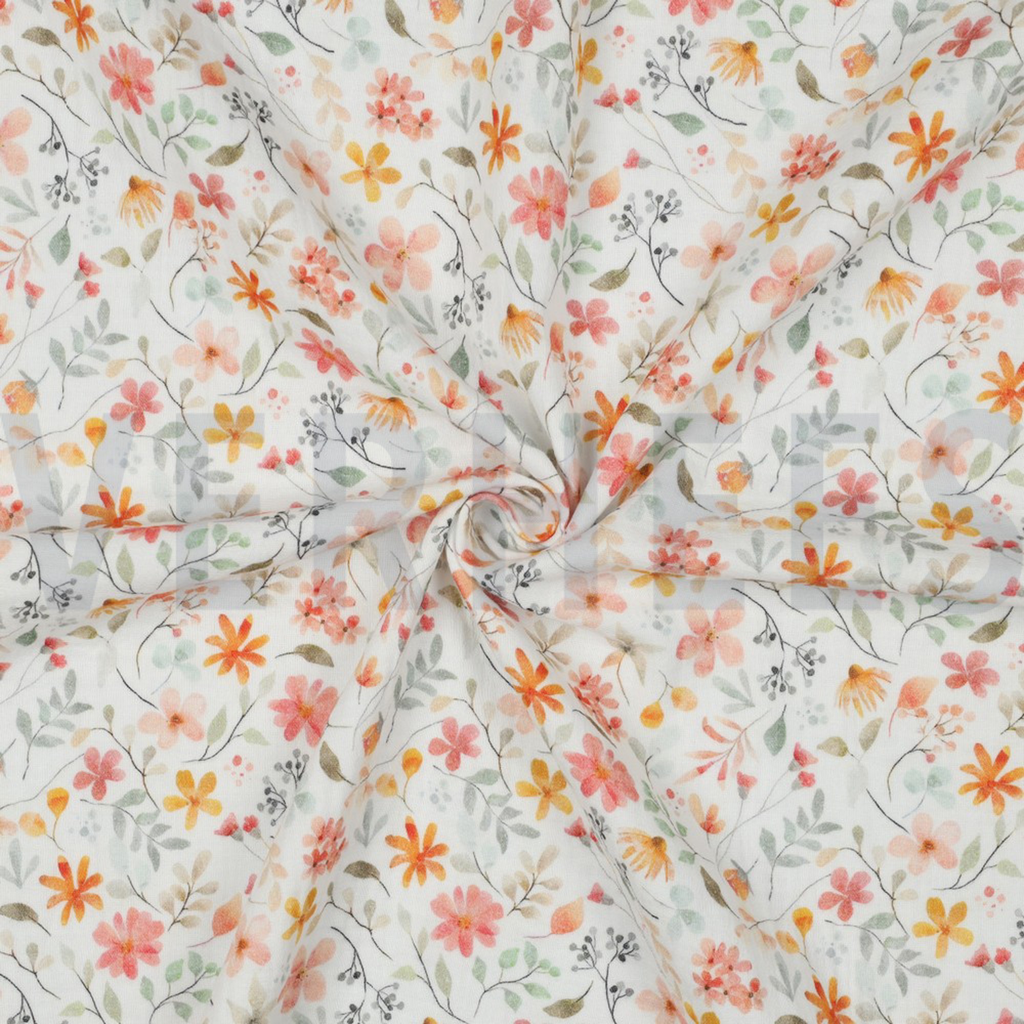 DOUBLE GAUZE DIGITAL FLOWERS WHITE (high resolution) #3