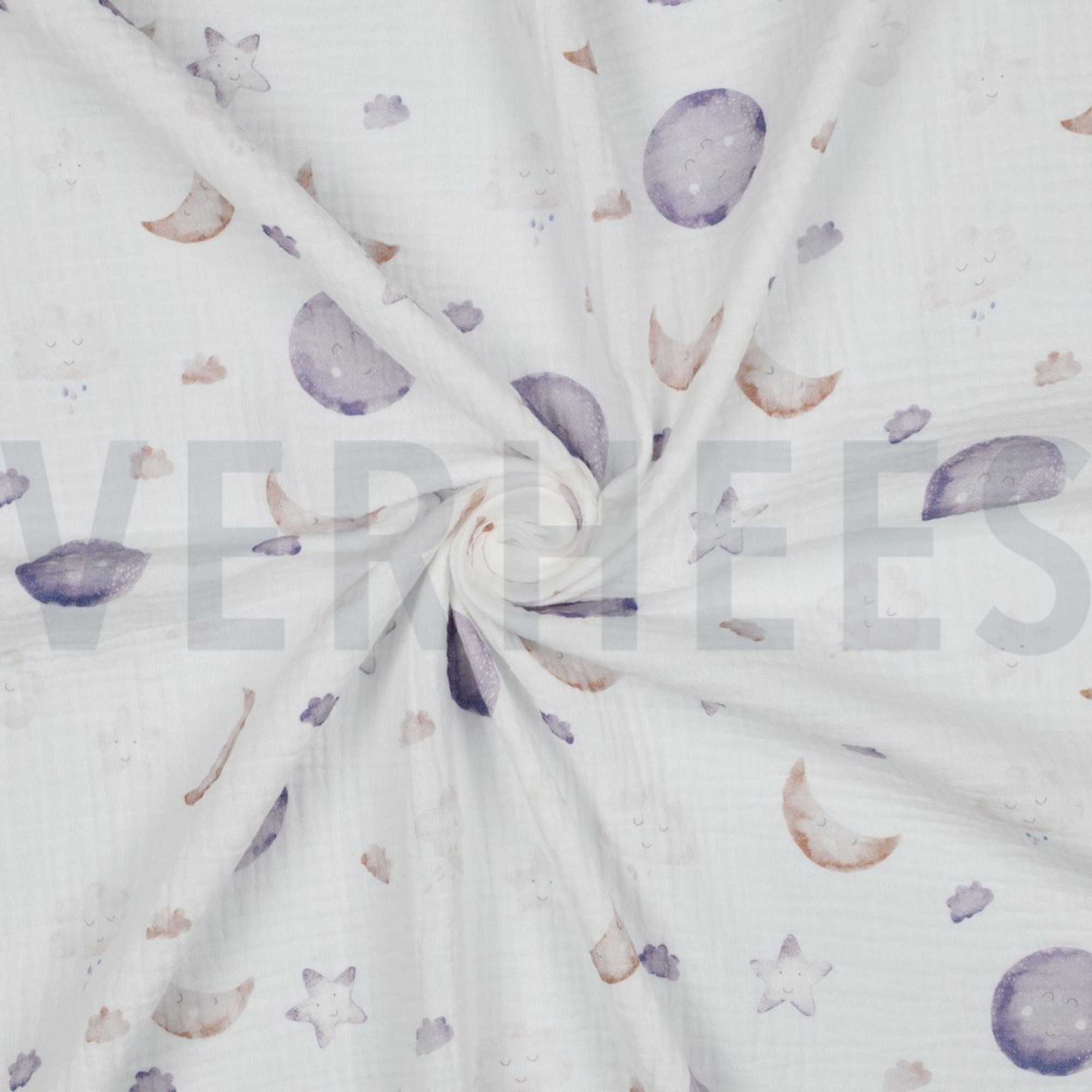 DOUBLE GAUZE GOTS DIGITAL MOON WHITE (high resolution) #3