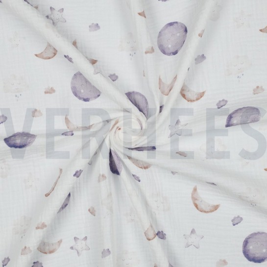 MUSSELIN GOTS DIGITAL MOND WEISS #7