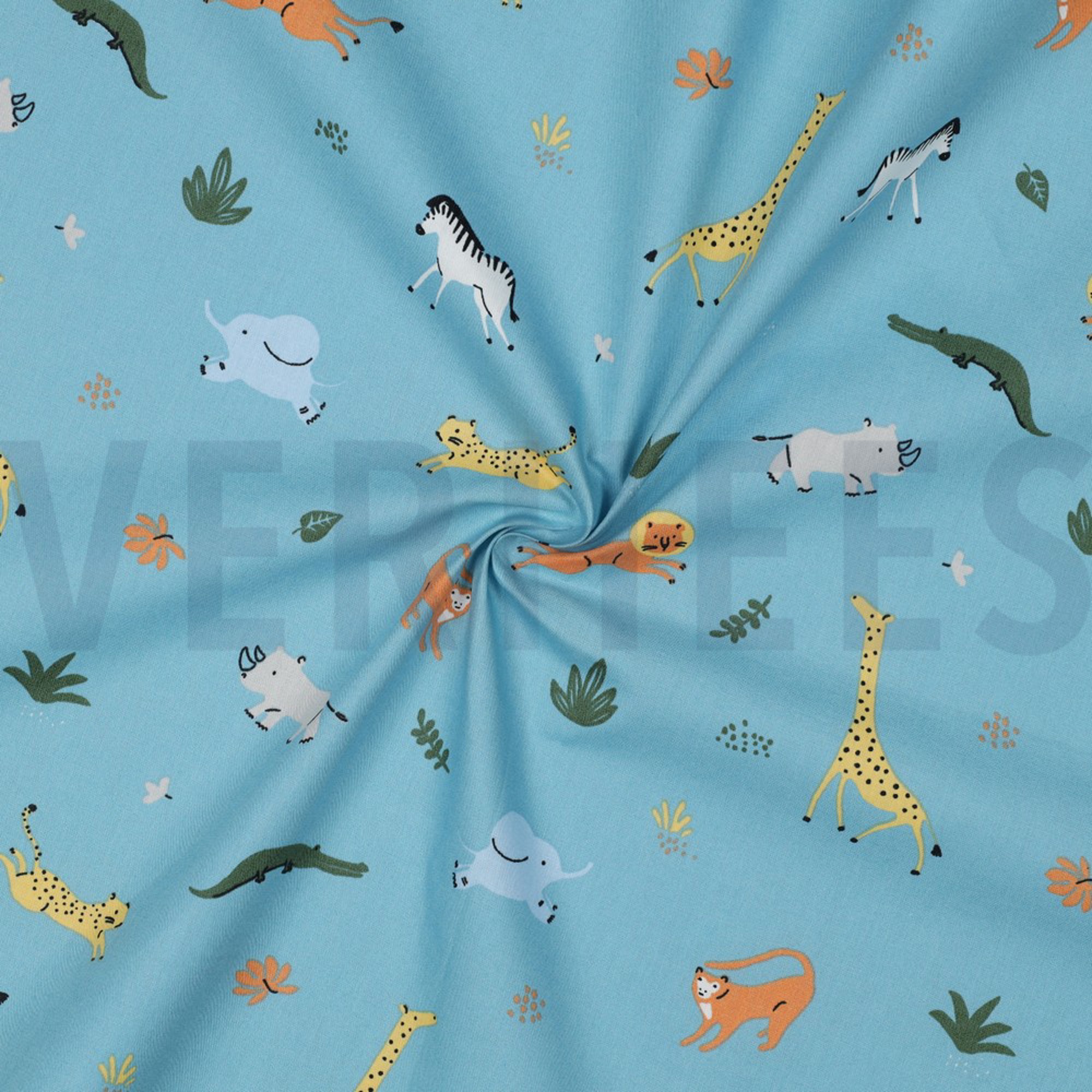 POPLIN GOTS ANIMALS PETROL (high resolution) #3