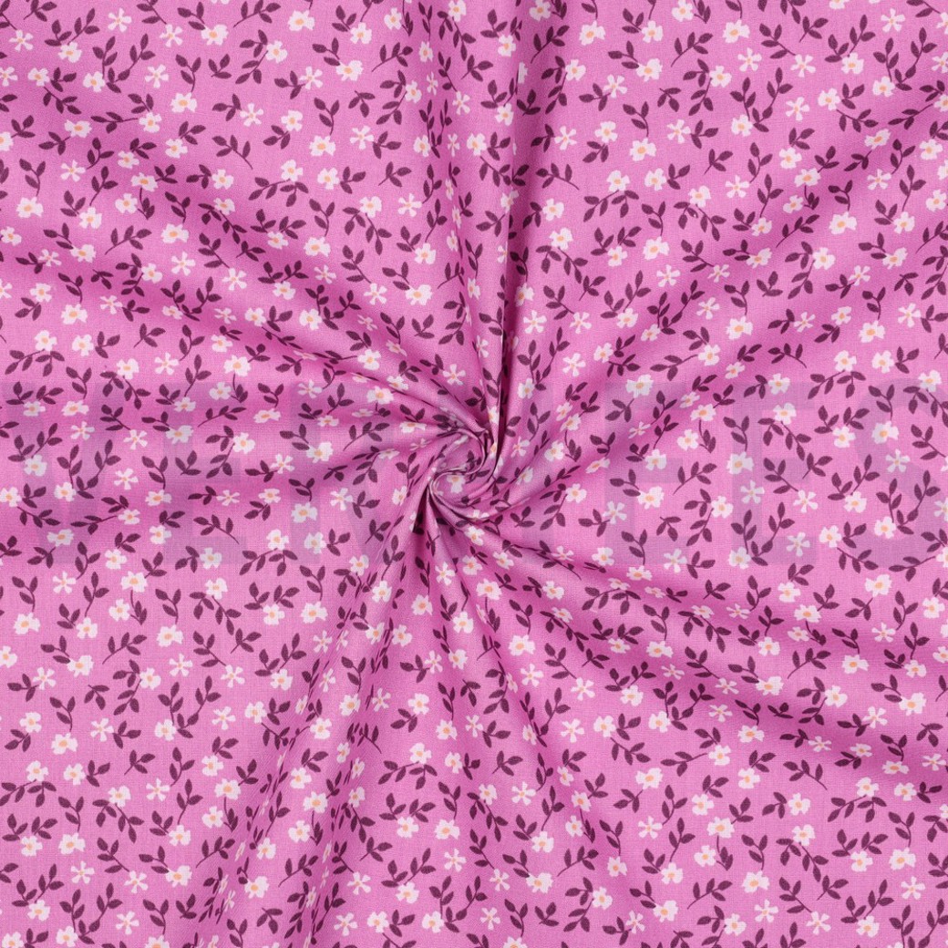 POPLIN GOTS FLOWERS PURPLE #3