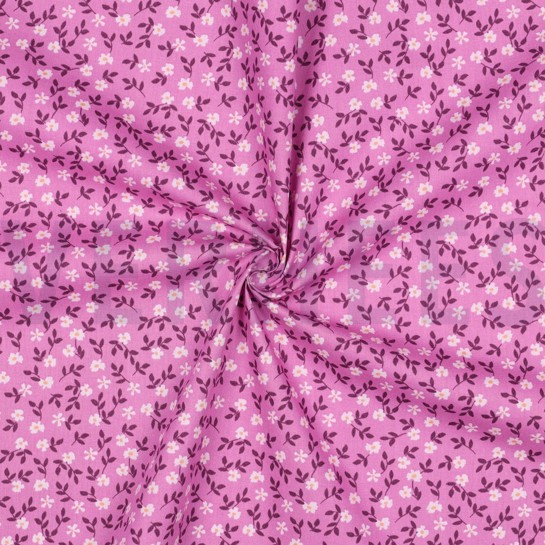 POPLIN GOTS FLOWERS PURPLE #7