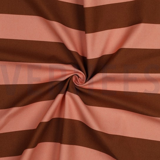 CANVAS STRIPES SALMON/ BROWN #7