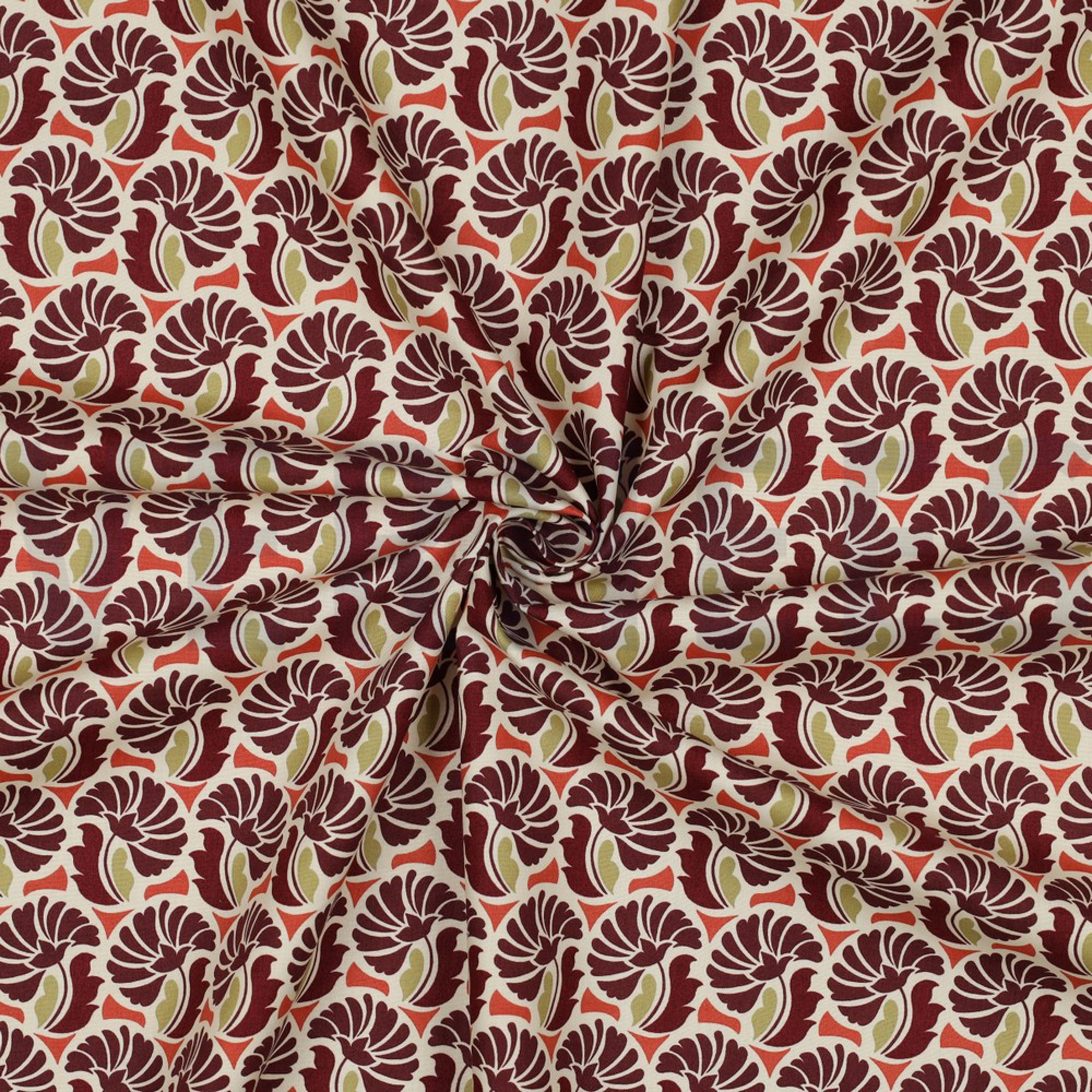FINE POPLIN FLOWERS BORDEAUX (high resolution) #3