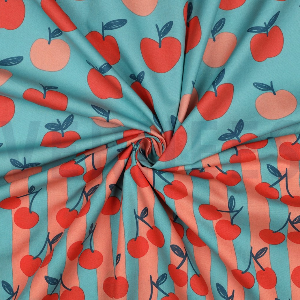 FINE POPLIN FRUIT LIGHT PETROL #3