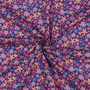 FINE POPLIN FLOWERS AND UNICORNS COBALT (thumbnail) #3