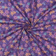 FINE POPLIN FLOWERS AND UNICORNS LAVENDER (thumbnail) #3